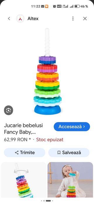 Set jucarii bebe puzzel lemn plastic puzzel rotativ spirala, bebe valiza