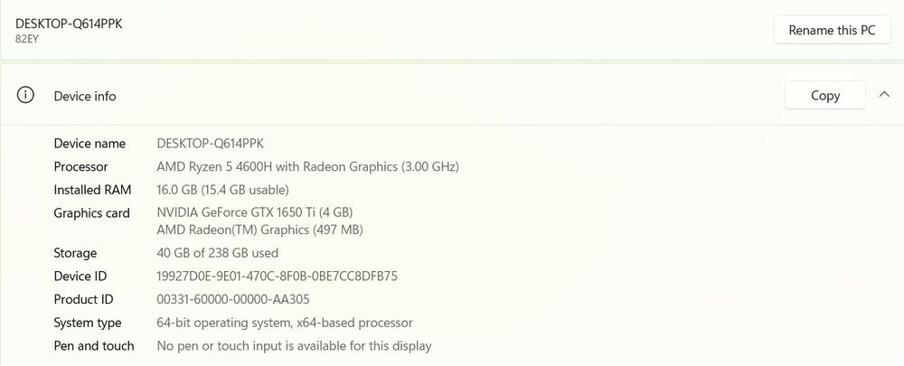 Laptop Lenovo IdeaPad Gaming, Ryzen 4600H, GTX 1650Ti, 16GB Ram