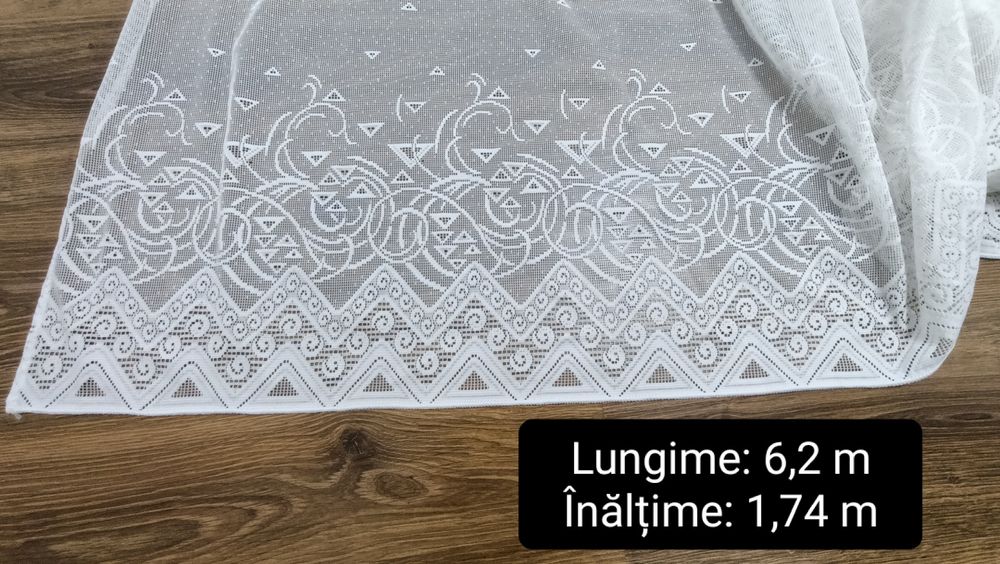 Perdea alba 6,20 m/ 1,74 m