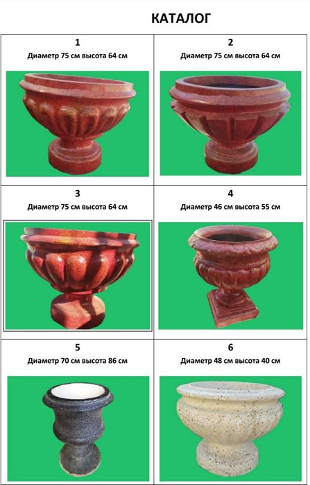 Гул тувак, вазоны, горшки, кашпо из крашенного бетона