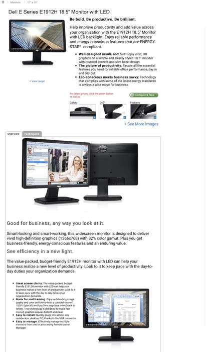 Продается монитор в отличном состоянии DELL