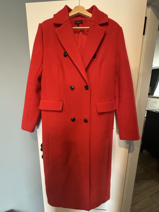 Червено пролетно/есенно палто