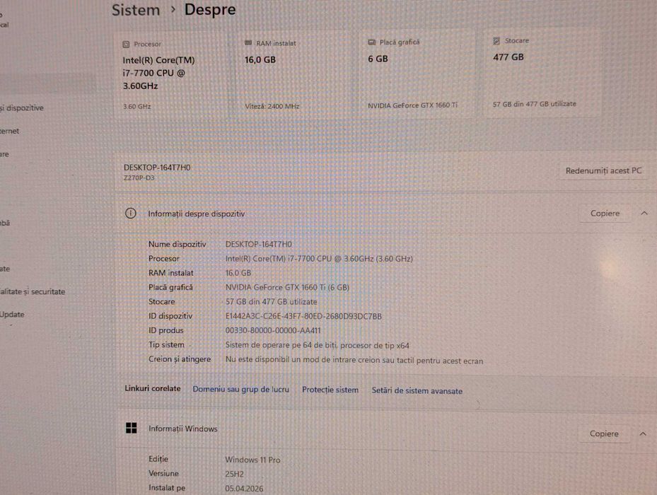 Pc gaming i7 7700 + GTX 1660Ti