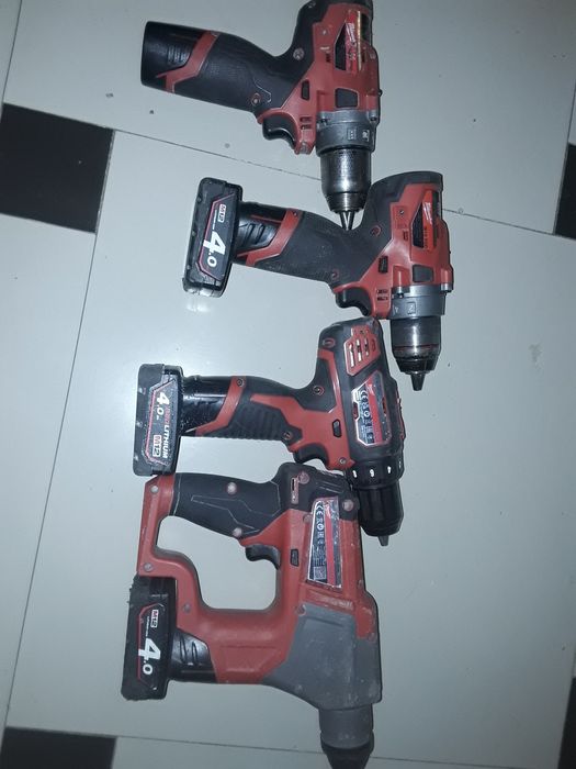 Roto + filetante MILWAUKEE originale cu baterii 4 Ah funcț.excelent