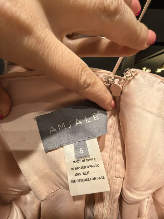 Amsale Официална рокля от копринен шифон