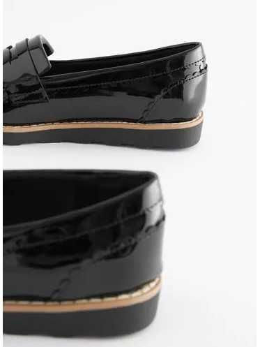 Детски Черни лачени училищни мокасини NEXT НЕКСТ