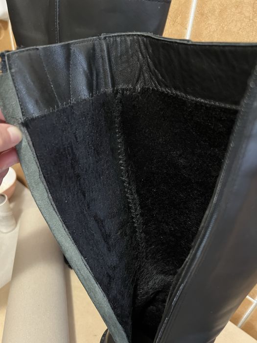 Cizme piele naturala neagra cu fermoar