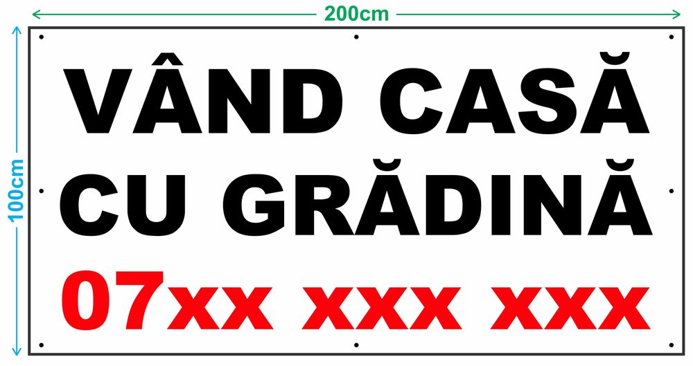 Bannere PVC pentru Vânzare/Inchiriere Teren, Case, Apartamente