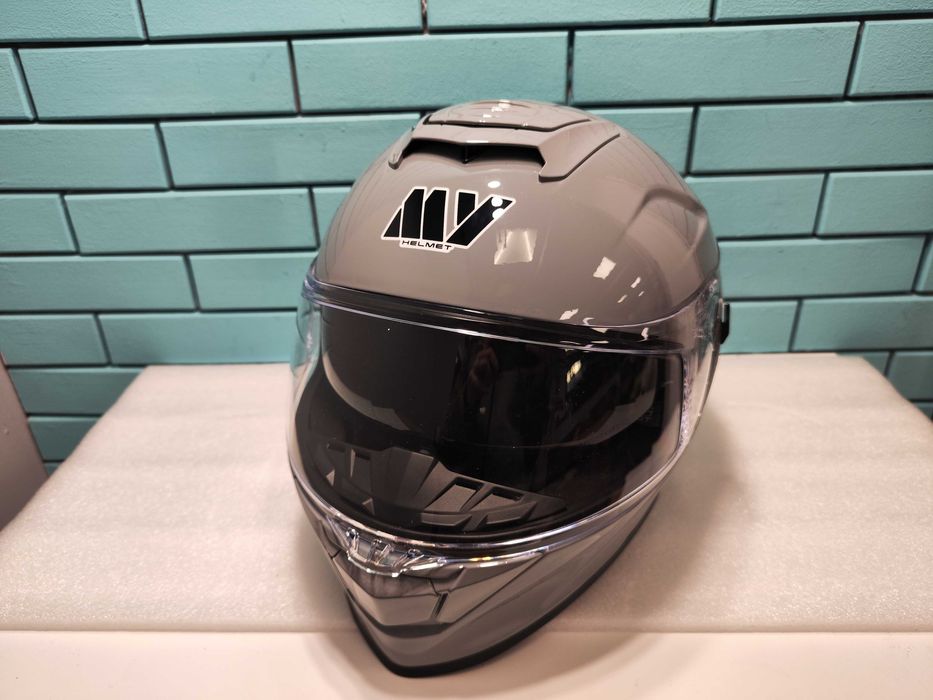 MY-936 пълнолицева каска с визьор, ECE 22.06, сива, L N7