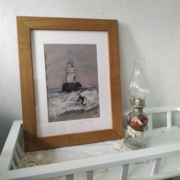 Сърф в Ахтопол- акварел