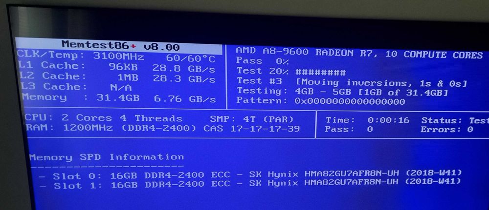 Memorie RAM PC calculator DDR4 32GB kit 2 x 16GB hynix ECC unbuffered