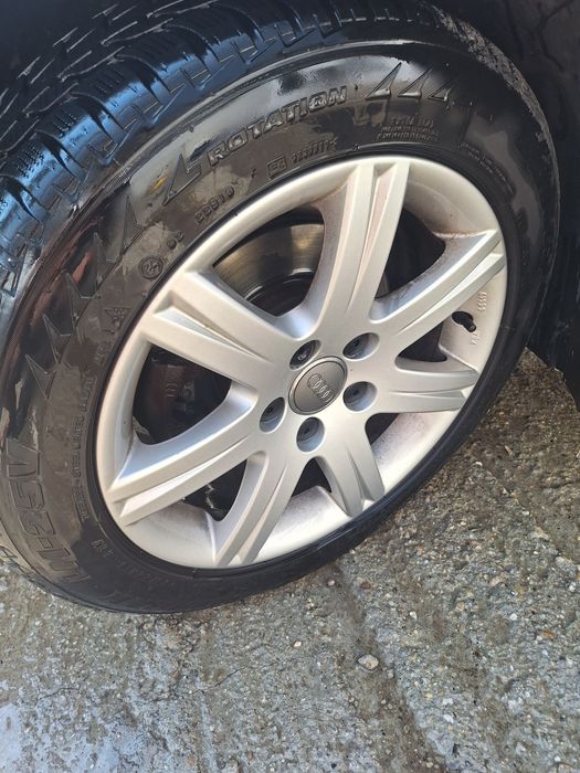 Vând schimb jante audi 5x112 r 16 gume bune m+s