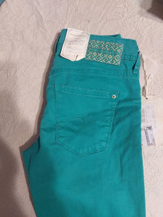 Pantaloni ,jeans albi/ verzi, mar  24, noi, cu etichete