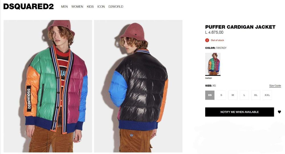 Geaca Dsquared2, marime XS, oversize fit, noua cu etichete.