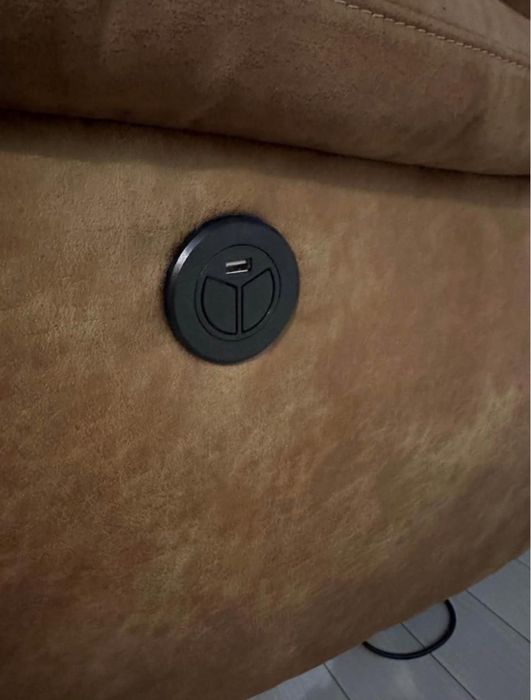 Canapea 3 locuri + Fotoliu - Mobexpert / piele întoarsă - recliner electric