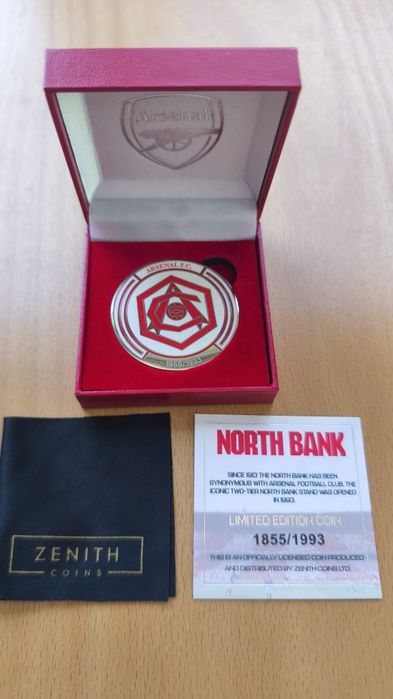 Лимитирана официална монета Arsenal F.C. – North Bank Highbury (#1855/1993)