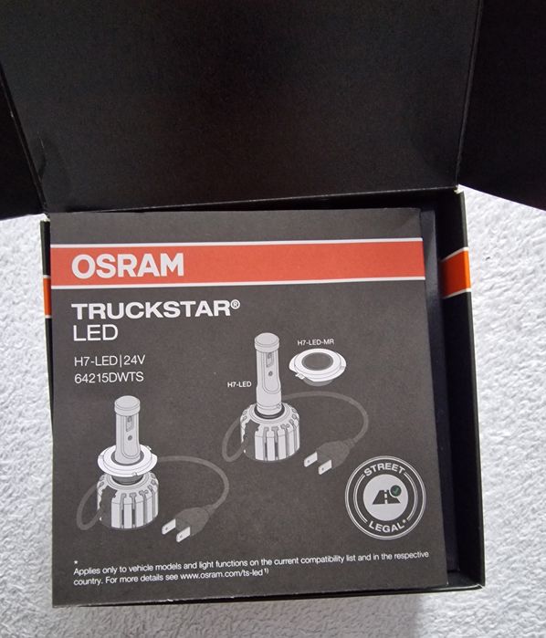 Set 2 becuri Osram H7-led 24V 16W pentru camioane
