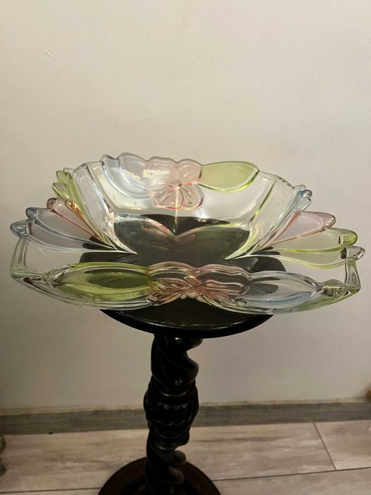 Centru de masa bibelouri bibelou fructiera cristal BOHEMIA vechi