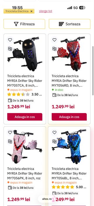 Tricicleta electrica pt drifturi