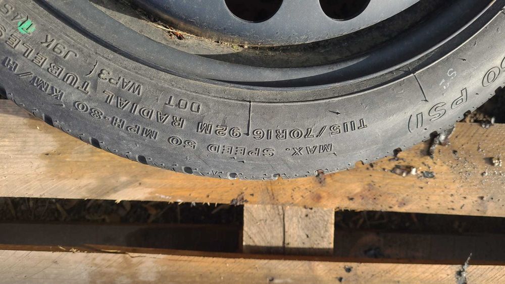 Roata rezerva  80 km noua in 5 prezoane  T115/70 R16 92M