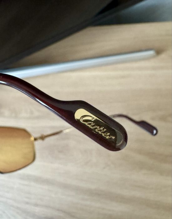 Оригинални слънчеви очила Première de Cartier / Gold & Amber