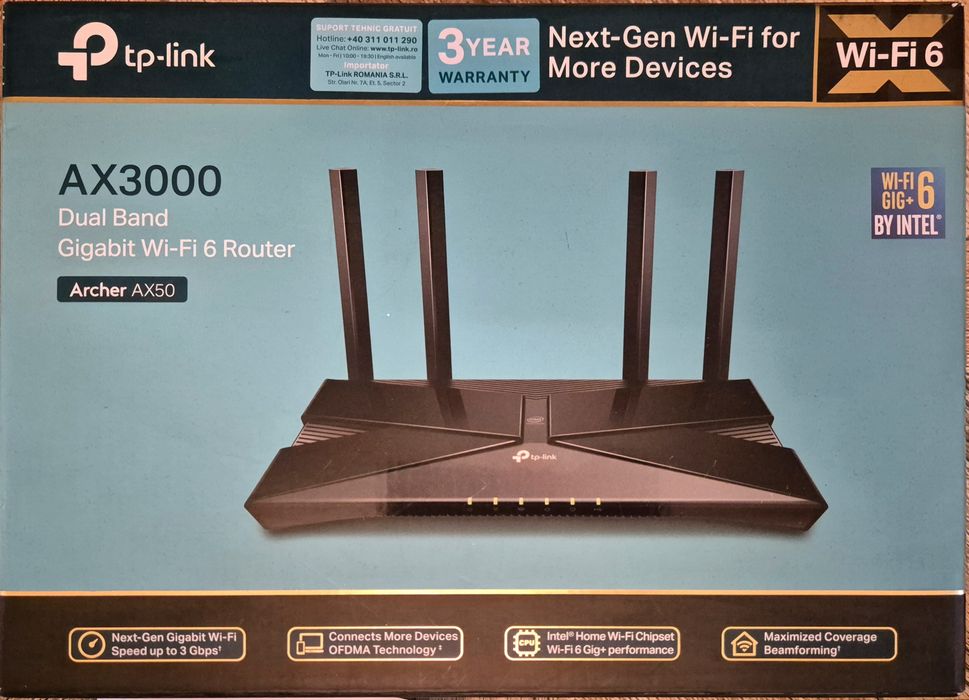 Router Wireless Gigabit TP-LINK Archer AX3000 AX50 Wi-Fi 6  in cutie