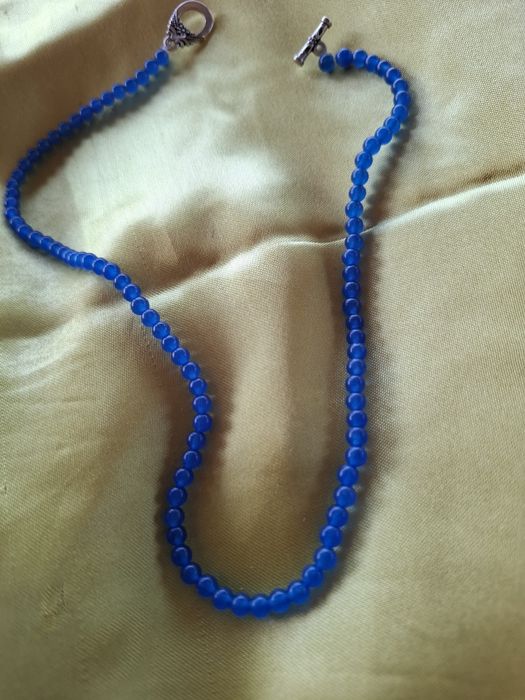 Colier calcedonie chalcedonye la baza gatului 43 cm lungime l