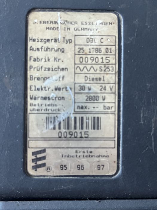 Sirocou Webasto/Eberspacher D3L C