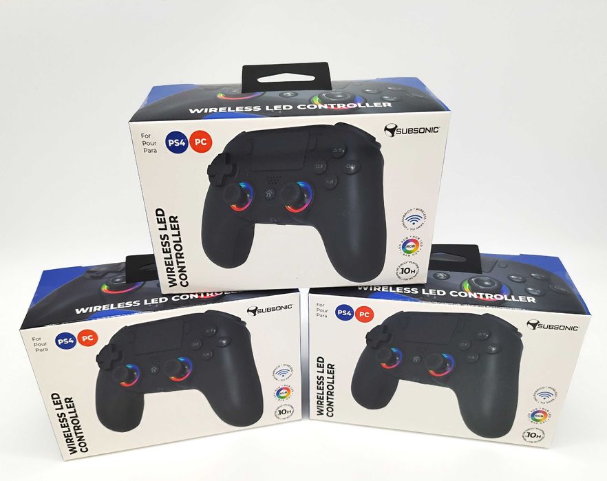 Чисто НОВИ Безжични контролери Subsonic - LED/ за PS4 и PC