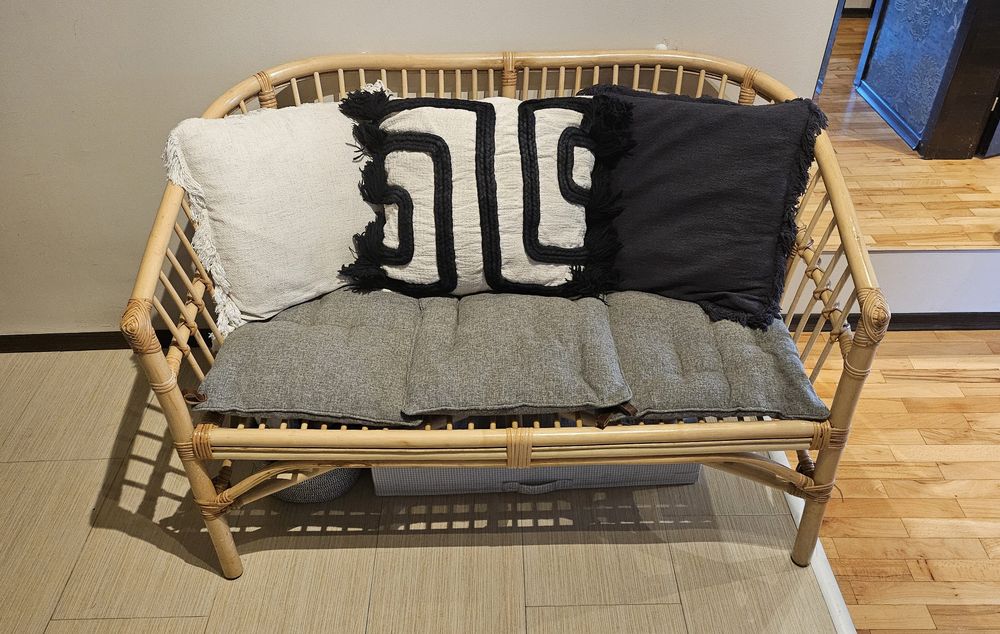 Ратанов двуместен диван Jysk