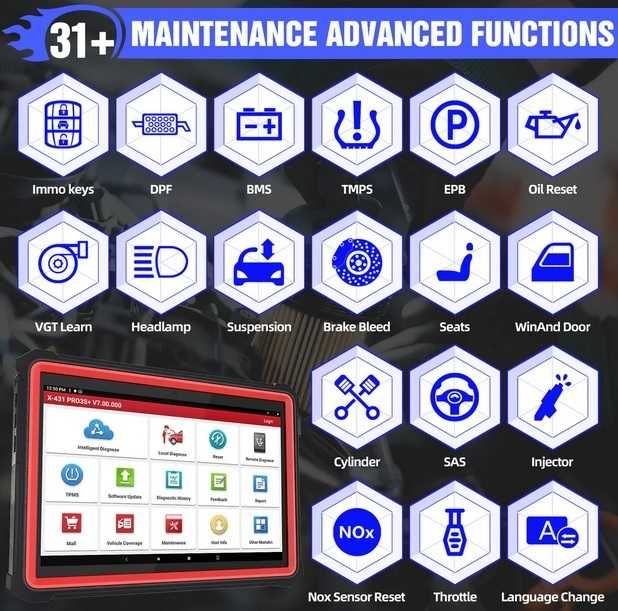 LAUNCH X431 PRO3S+ V2.0 Scanner 10.1", 3/32+128GB, 31 Functii Speciale
