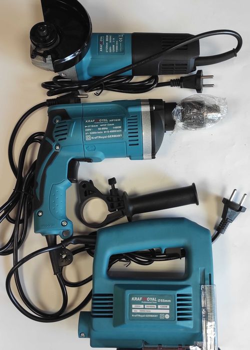 Комплект– Флекс/Ъглошлайф 1200W + Бормашина 1400W + Зеге/ 1200W
