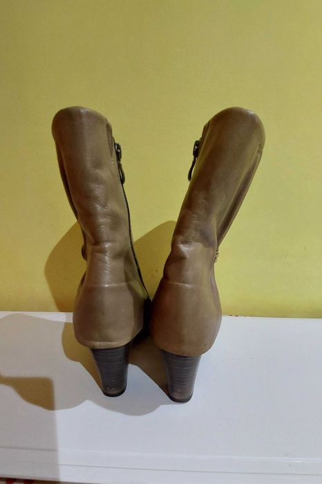 Botine damă piele, bej Tamaris,  mărime 38