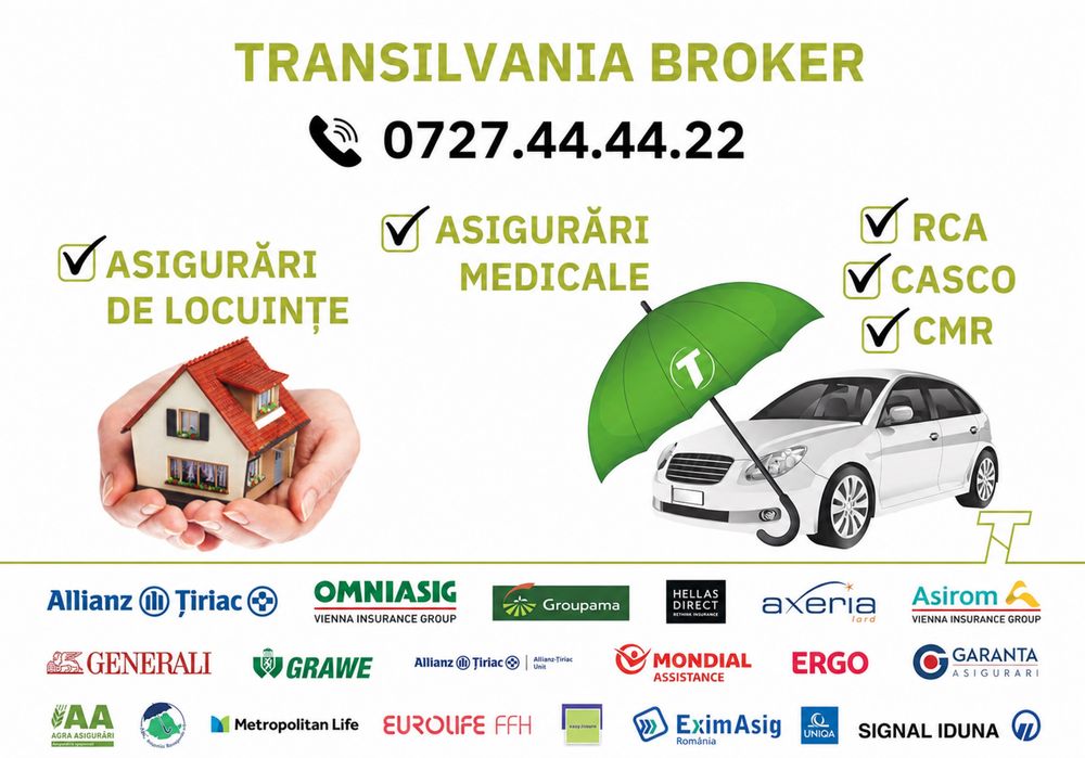 Asigurari Auto, RCA, CASCO, locuinta, calatorii, sanatate, viata, etc posibilitate RATE