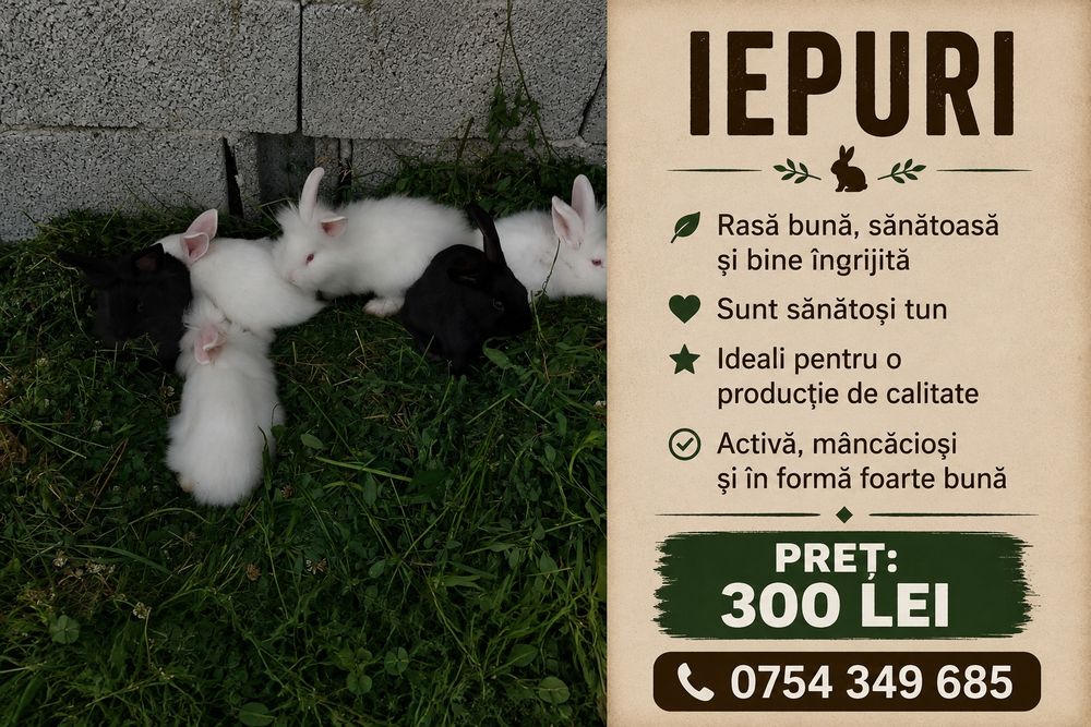 Iepurii frumoși si sănătoși de vânzare