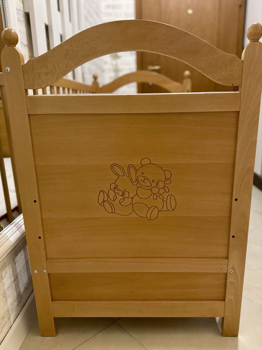 Бебешка кошара от масивно дърво + подарък матрак