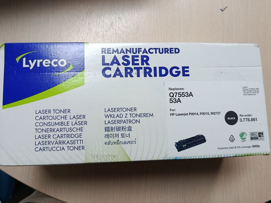 Toner Laser Lyreco Negru Nefolosit