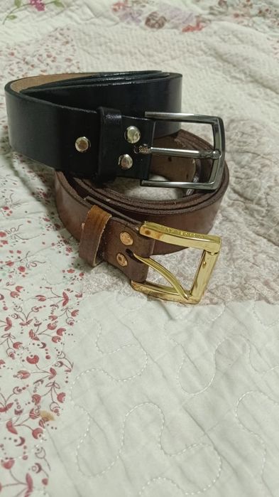 Кожаный ремень ручная работа мастера