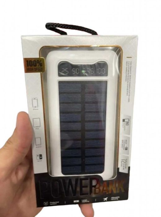 Преносима батерия Power bank с вграден соларен панел, 10000 mAh