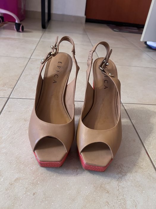 Sandale crem Epica, marimea 38, piele naturala, ca noi