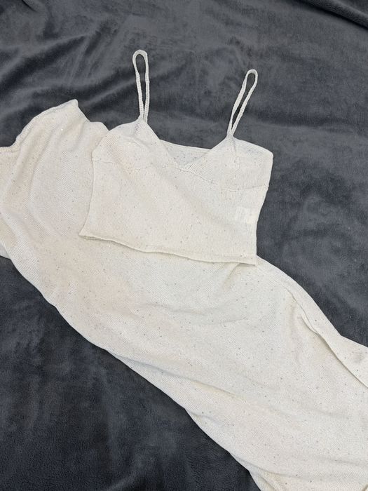 Белый вязанный комплект