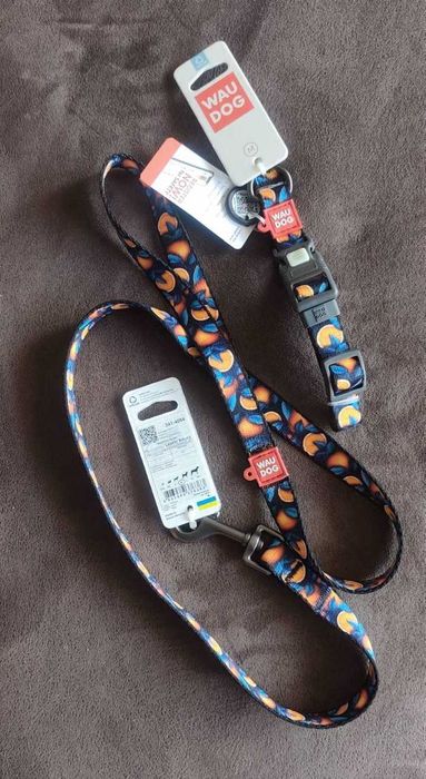 WAUDOG Комплект Повод и Нашийник за Куче M | QR Smart ID | Premium Nylon | Оригинален