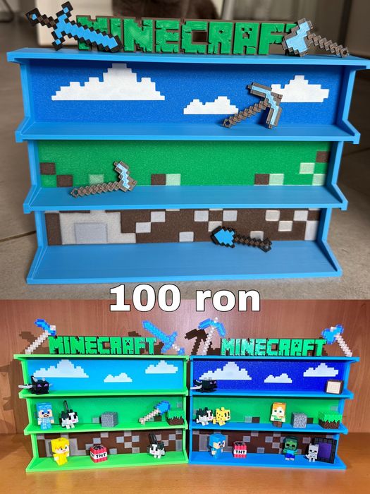Box / Suport / Stand MINECRAFT pentru figurine Kinder Joy
