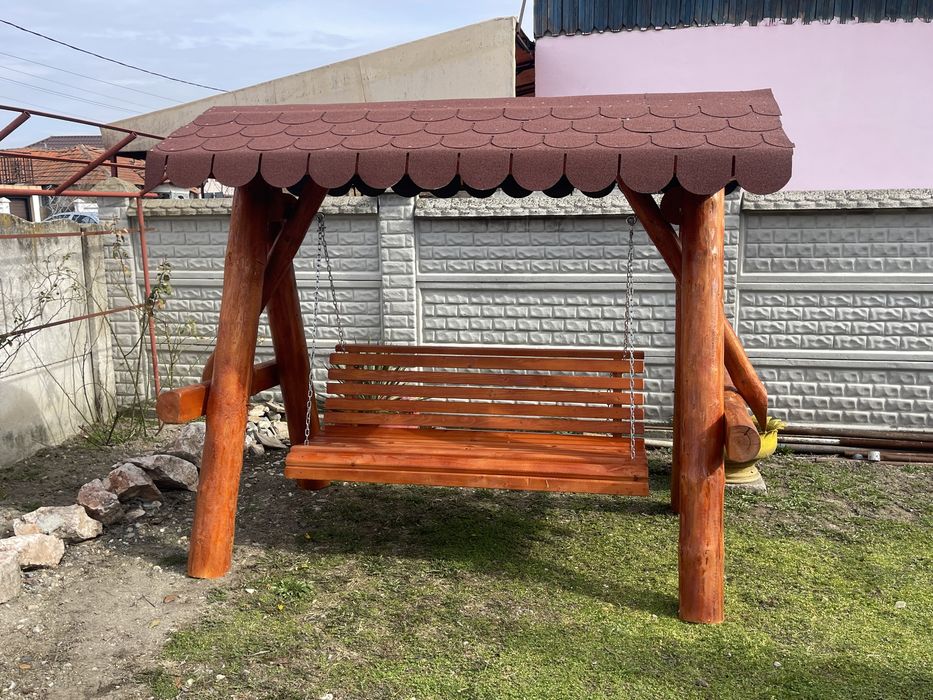 Leagan din lemn masiv balansoar rustic