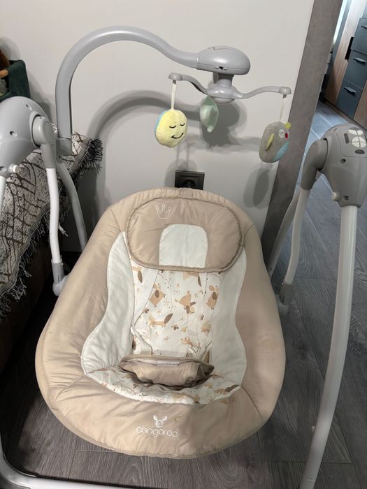 Електрическа бебешка люлка до 9кг Cangaroo бежова