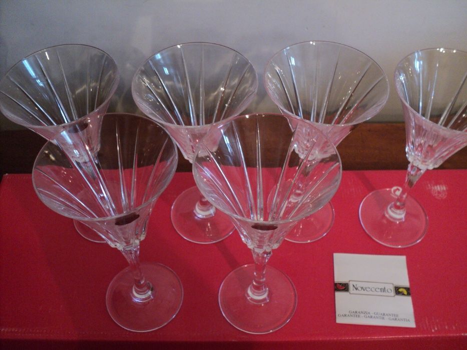 SUPERBE!!! Pahare Royal Crystal Rock NOVECENTO Italia, lucrate manual