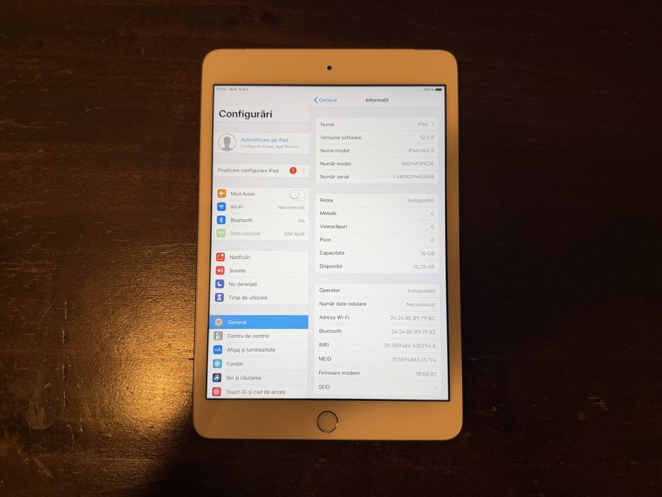 Apple iPad mini 3, 16GB, Wi-Fi + Cellular