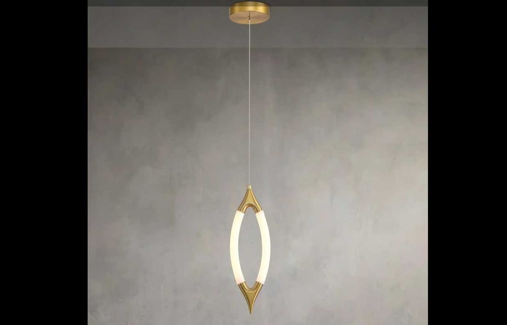 Lampa suspendata LED, inaltime reglabila, metal, culoare bronz -LIVRARE GRATUITA !