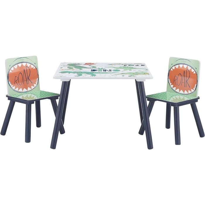 Детска Маса със Столчета за Рисуване, Игра, Хранене Dinosaur