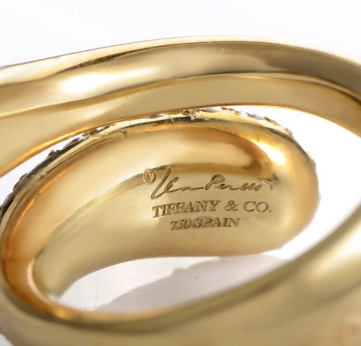 Tiffany&Co. 750/diamonds Elsa Peretti® Bypass Teardrop Ring